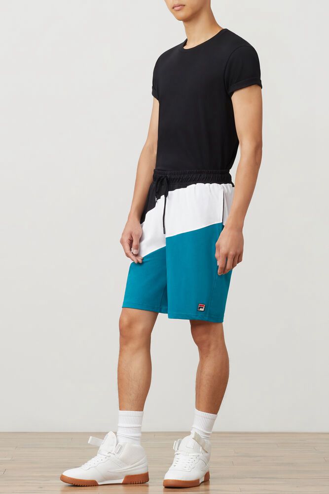 Fila Miesten Shortsit Damon Valkoinen/Sininen - WZSX-38470